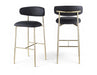 Lupita - Vegan Leather Upholstered Bar Stool With Brushed Gold Frame (Set of 2) - Simple Home Plus