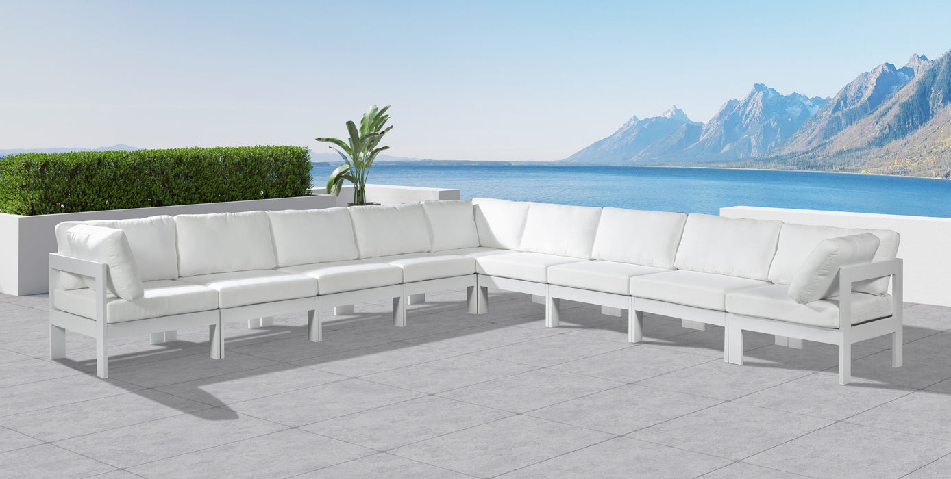 Nizuc - Outdoor Patio 9 Piece Modular Sectional With White Frame - Simple Home Plus