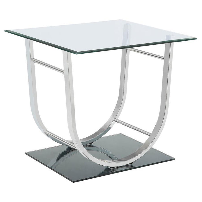 Danville - Rectangular U-Shaped Glass Top Table - Simple Home Plus