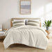 Blais - Stripe Textured Print Comforter Set Twin - Neutral - Simple Home Plus