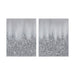 Glimmer - Hand Brush Heavy Textured Glitz Embellished Canvas (Set of 2) - Silver - Simple Home Plus