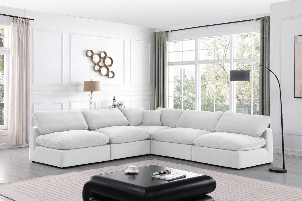 Comfy - 5 Piece Velvet Modular Corner Armless Sectional - Simple Home Plus