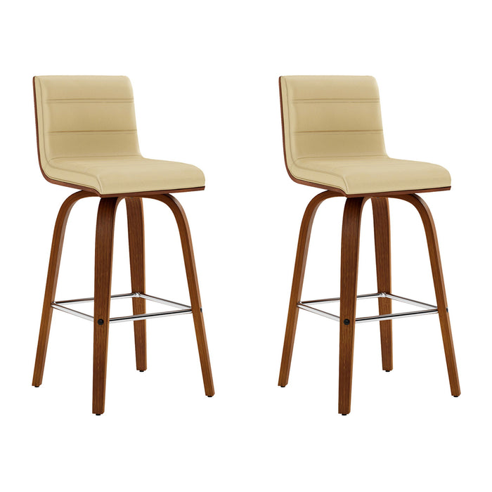 Vienna - 26" Swivel Counter Stool - Walnut Wood - Simple Home Plus
