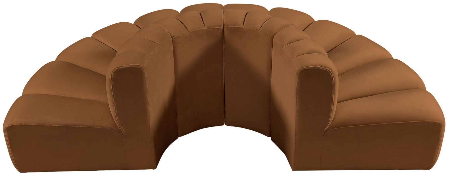 Arc - Velvet 4 Piece Modular Sofa - Saddle - Simple Home Plus