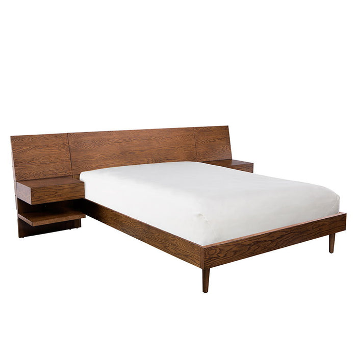 Clark - 3 Piece Bedroom Set (Queen Bed With 2 Nightstands) - Pecan - Simple Home Plus