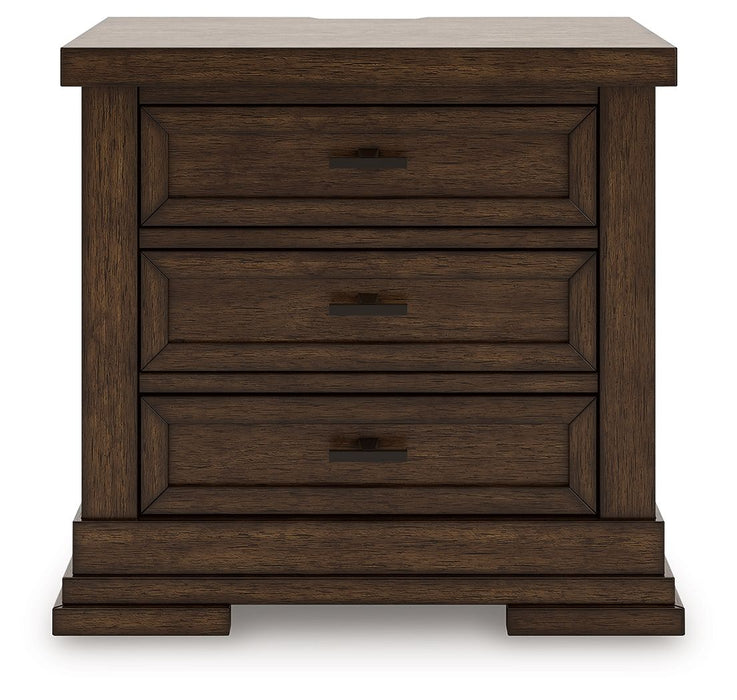 Taffenbrook - Medium Brown - Three Drawer Night Stand - Simple Home Plus