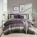 Boulder Stripe - Full/Queen Pieced Comforter Set - Purple - Simple Home Plus
