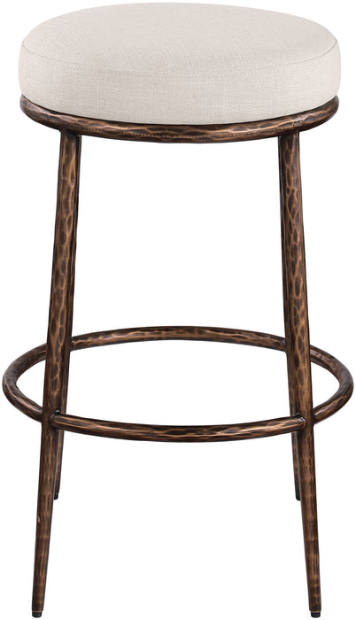 Ferro - Performance Fabric Upholstered Backless Bar Stool - Antique Bronze - Simple Home Plus