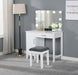 Elijah - Vanity Set With Lighting & Stool - White And Dark Gray - Simple Home Plus