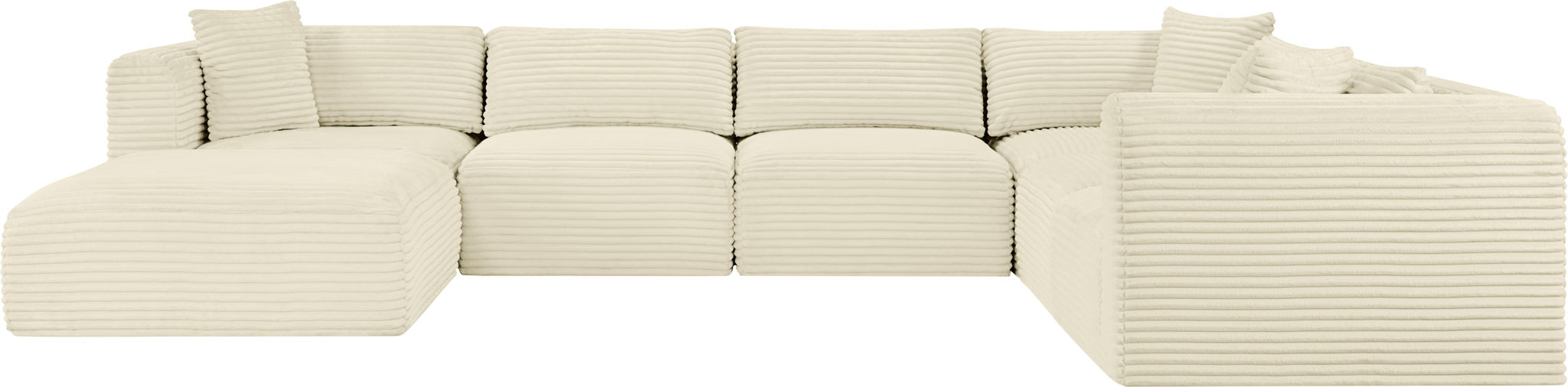 Shaggy - 7 Piece Modular U-Shaped Sectional With Ottoman - Simple Home Plus