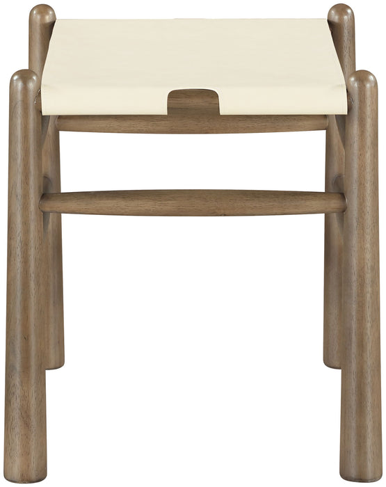 Santos - Faux Leather Upholstered Bench - Walnut Frame - Simple Home Plus