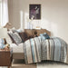 Princeton - 5 Piece Reversible Coverlet Set - Blue - Simple Home Plus