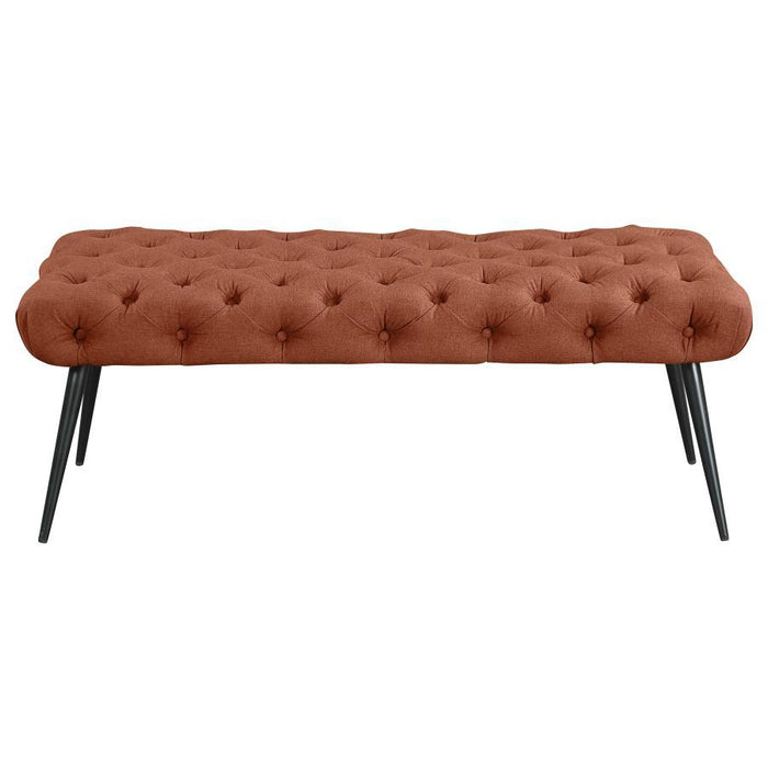 Ella - Upholstered Tufted Bench Metal Legs - Simple Home Plus