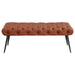 Ella - Upholstered Tufted Bench Metal Legs - Simple Home Plus