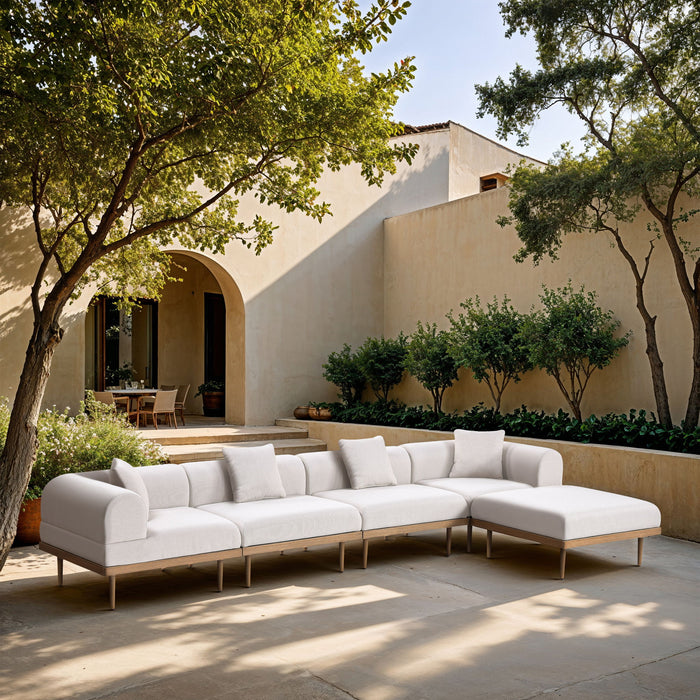 Laguna - 5 Piece 106.5" Upholstered Outdoor Patio Modular Sectional - Simple Home Plus