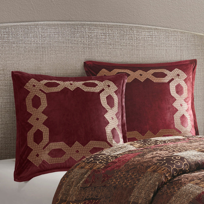 Clermont - European Pillow Sham - Burgundy
