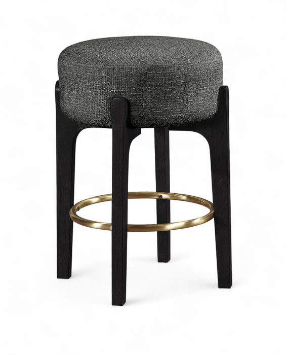 Torino - Backless Counter Stool With Brushed Black Base (Set of 2) - Simple Home Plus