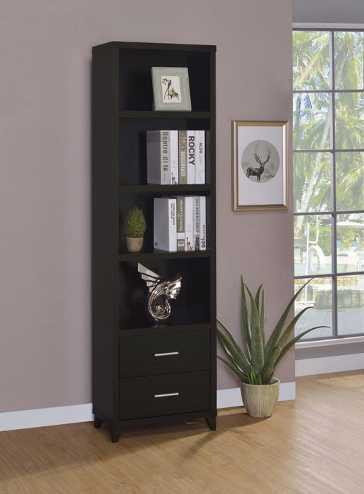 Lewes - 4-Shelf Engineered Wood Media Tower - Cappuccino - Simple Home Plus