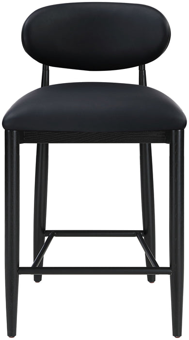 Riccio - Faux Leather Stool - Black Frame - Simple Home Plus