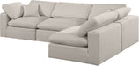 Comfy - 4 Piece Linen Fabric Modular Armless Sectional - Simple Home Plus