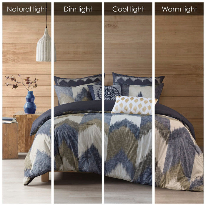 Alpine - 3 Piece Comforter Mini Set - Navy - Simple Home Plus