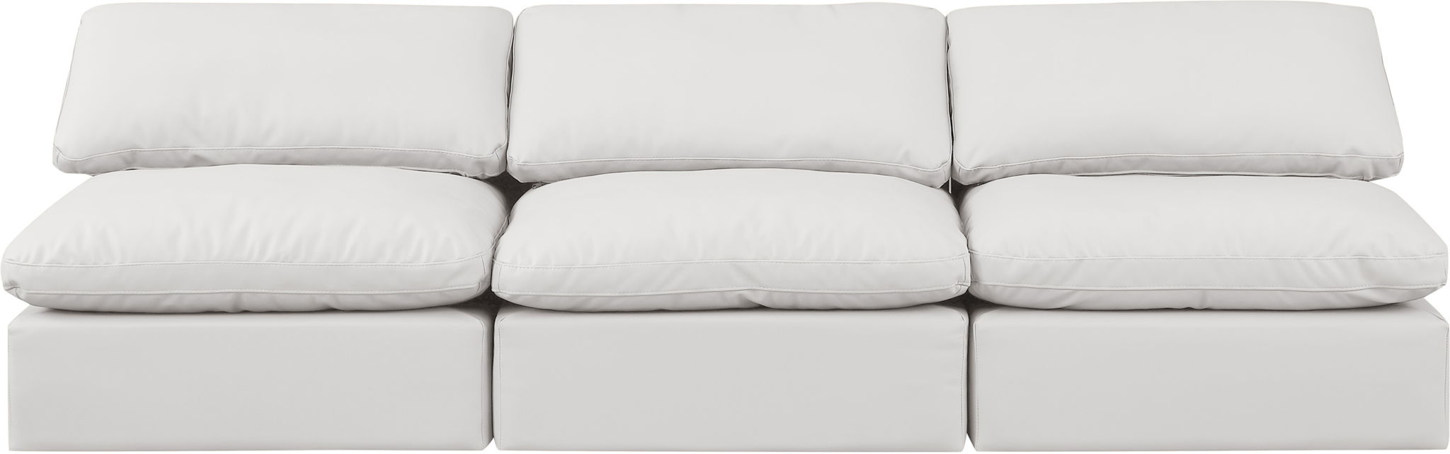 Indulge - Faux Leather 3 Seat Modular Armless Sofa - Simple Home Plus