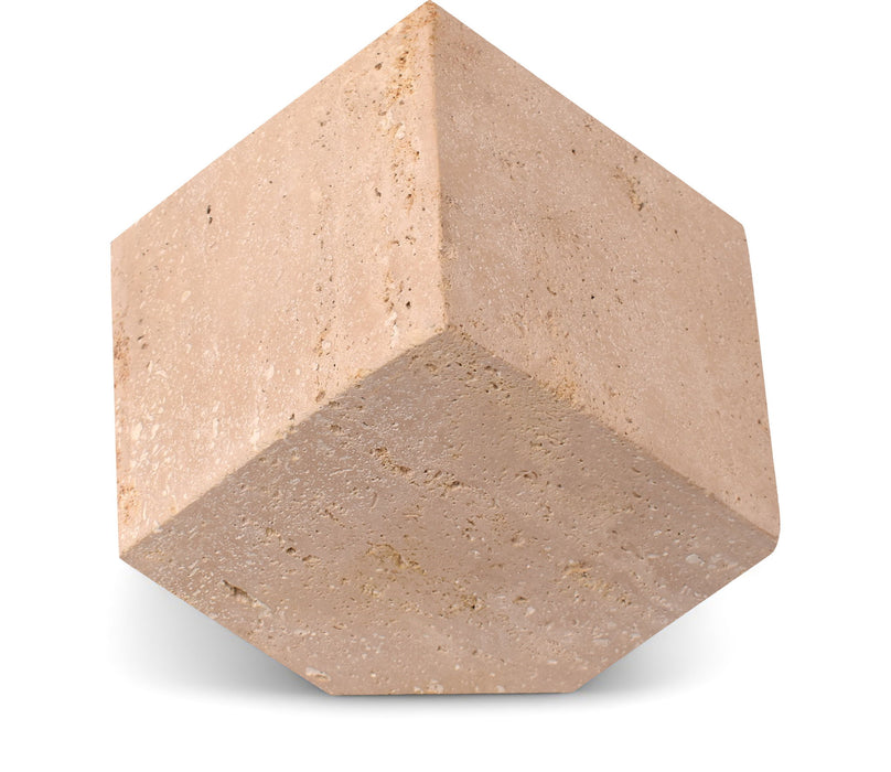 Block - Travertine Decorative Cube - Natural - Simple Home Plus