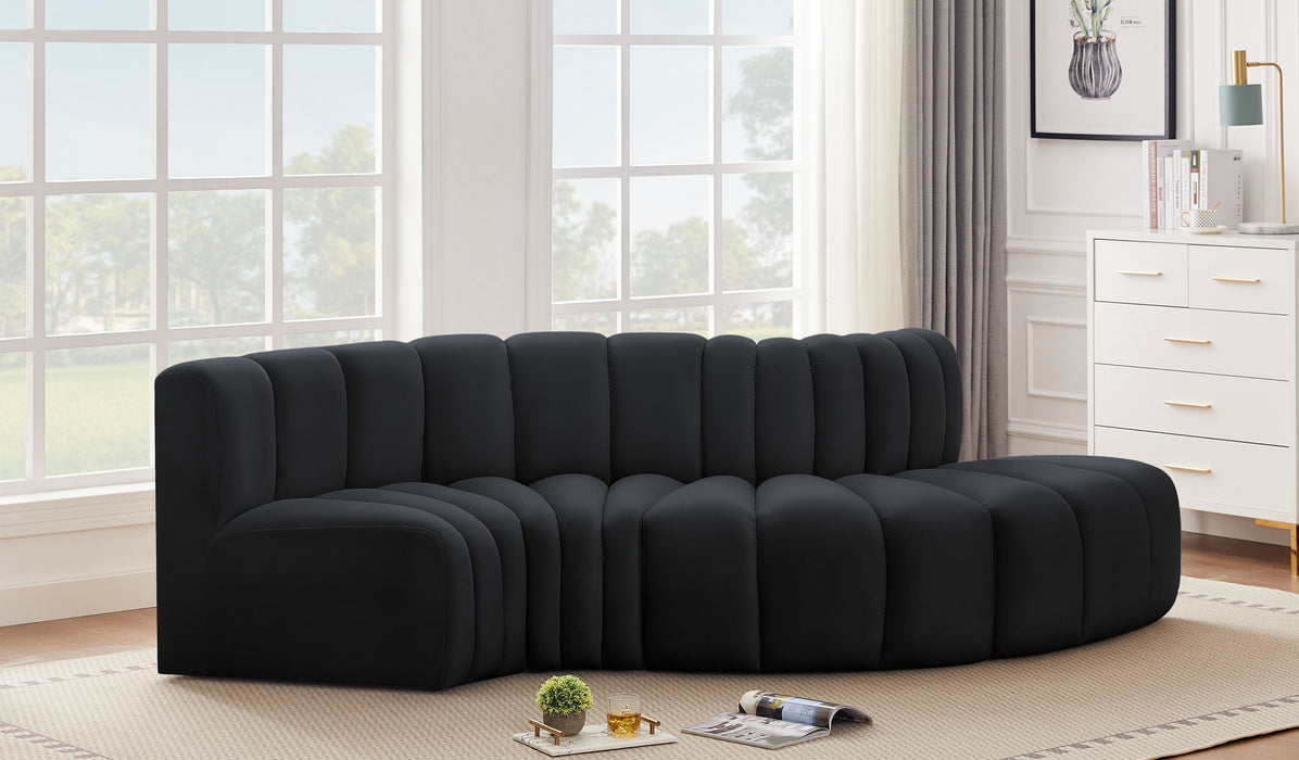 Arc - Velvet 4 Piece L-Shaped Modular Sofa - Simple Home Plus