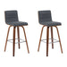 Vienna - Modern Swivel Bar Height Stool - Walnut Finished Wood Frame - Simple Home Plus