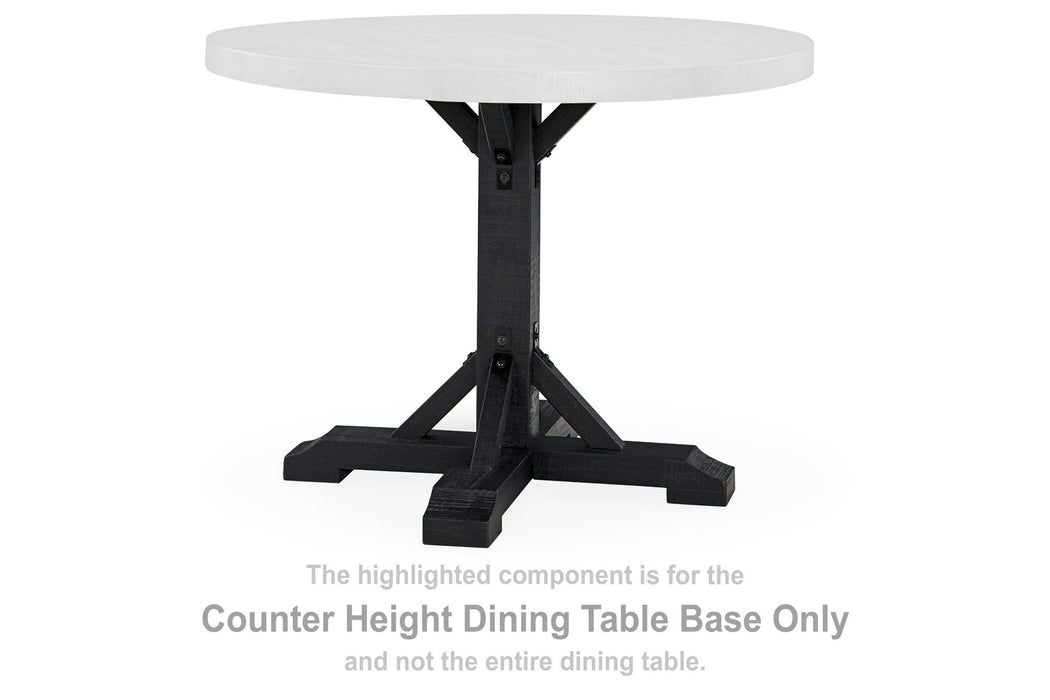 Valebeck - Round Drm Counter Table Base - Black / Brown - Simple Home Plus