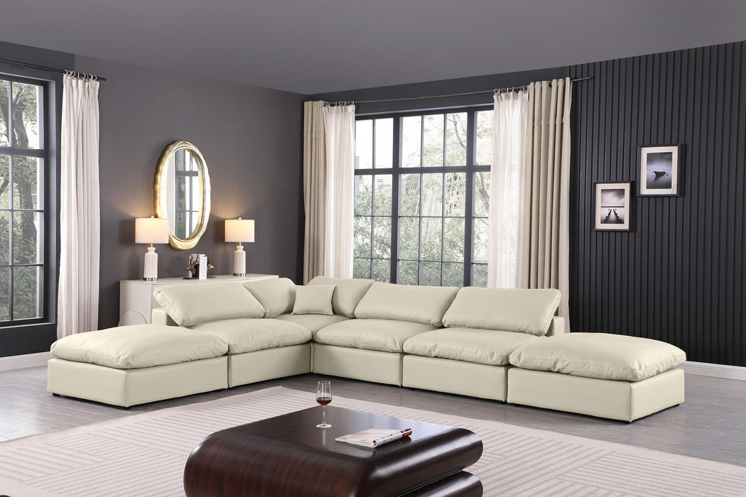 Comfy - 6 Piece Faux Leather Modular Sectional - Simple Home Plus