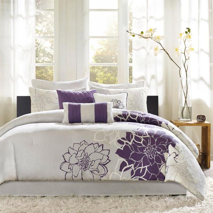 Lola - King Comforter Set - Purple - Simple Home Plus