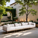 Laguna - 4 Piece Resilient Water Resistant Fabric 142" Upholstered Outdoor Patio Modular Sofa - Simple Home Plus
