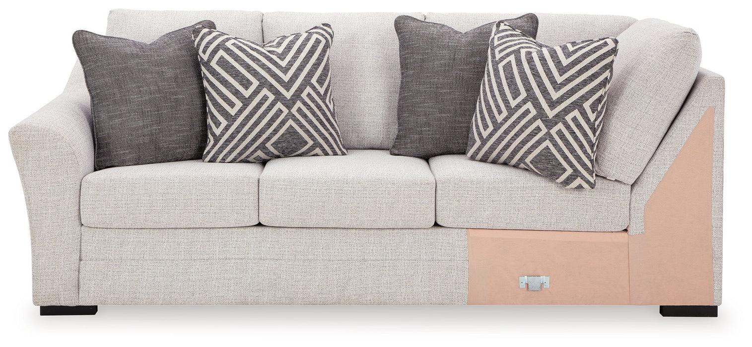 Koralynn - Laf Sofa with Corner Wedge - Stone - Simple Home Plus