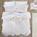 Rosalie - 3 Piece Twin/Twin Long Metallic Printed Plush Comforter Set With Throw Pillow - White/Gold - Simple Home Plus