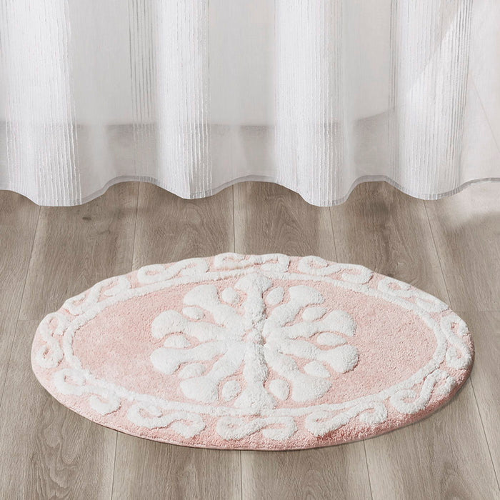 Casablanca - 25" Medallion Tufted Rug - Pink - Simple Home Plus