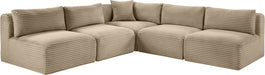 Shaggy - Fabric 5 Piece Modular Corner Armless Sectional - Simple Home Plus
