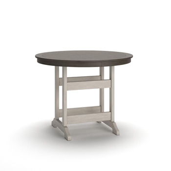 Vista Highlands - Round Counter Table With Umbrella Option - Brown / White - Simple Home Plus