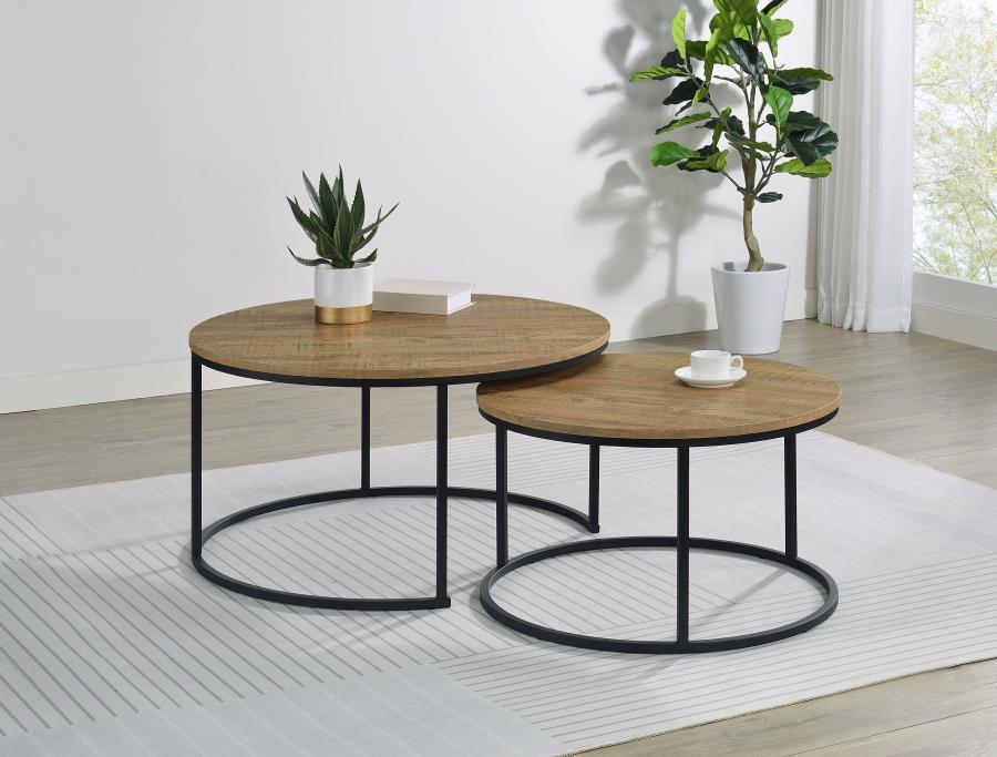 Lainey - 2 Piece Round Nesting Coffee Table - Mango - Simple Home Plus