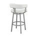 Lorin - 30" Bar Height Swivel Bar Stool - Silver / White - Simple Home Plus