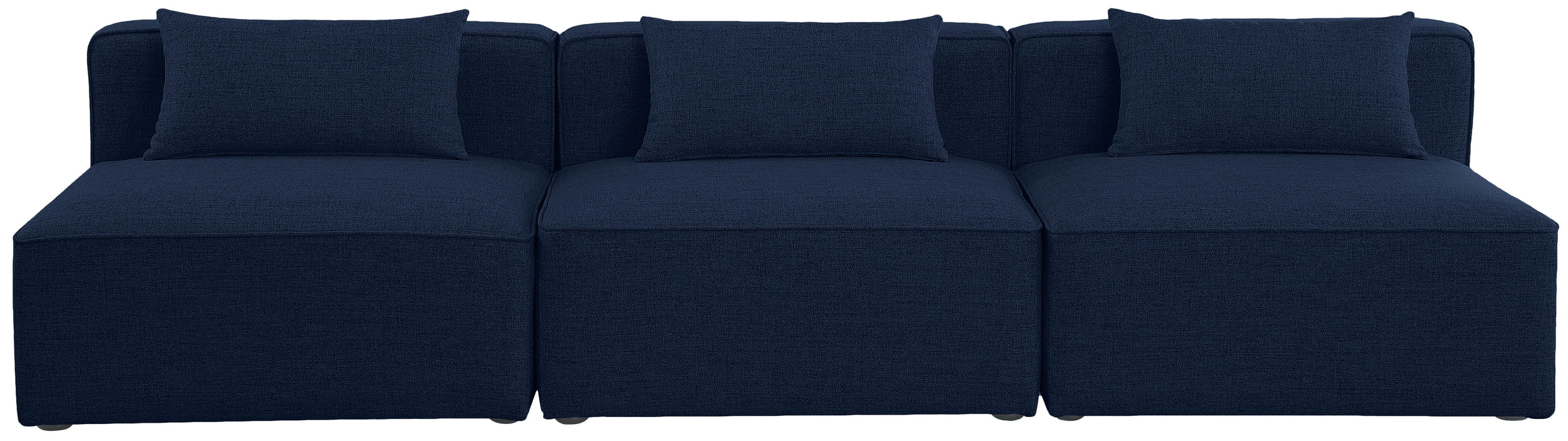 Cube - Linen Modular 3 Seat Armless Sofa - Simple Home Plus