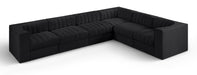 Rummi - Velvet Performance Fabric Upholstered 6 Piece Modular Sectional (With 3 Corner Chairs) - Simple Home Plus