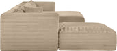 Shaggy - Fabric 5 Piece Modular Sectional With Chaise And Ottoman - Simple Home Plus