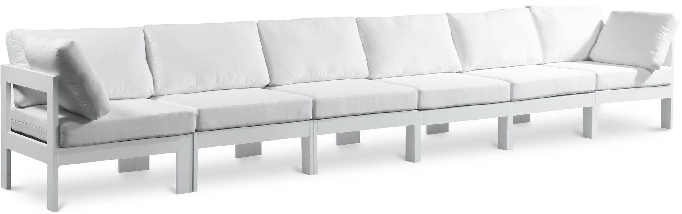 Nizuc - Outdoor Patio 6 Seat Modular Sofa With White Frame - Simple Home Plus