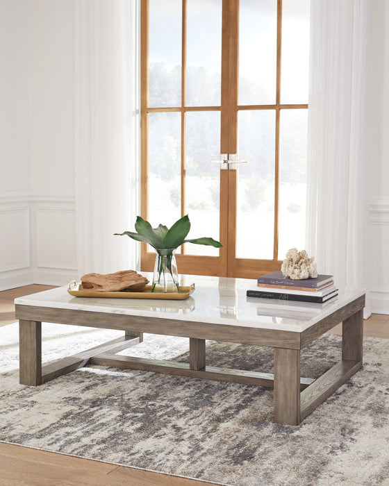 Loyaska - Brown / Ivory - Rectangular Cocktail Table - Simple Home Plus