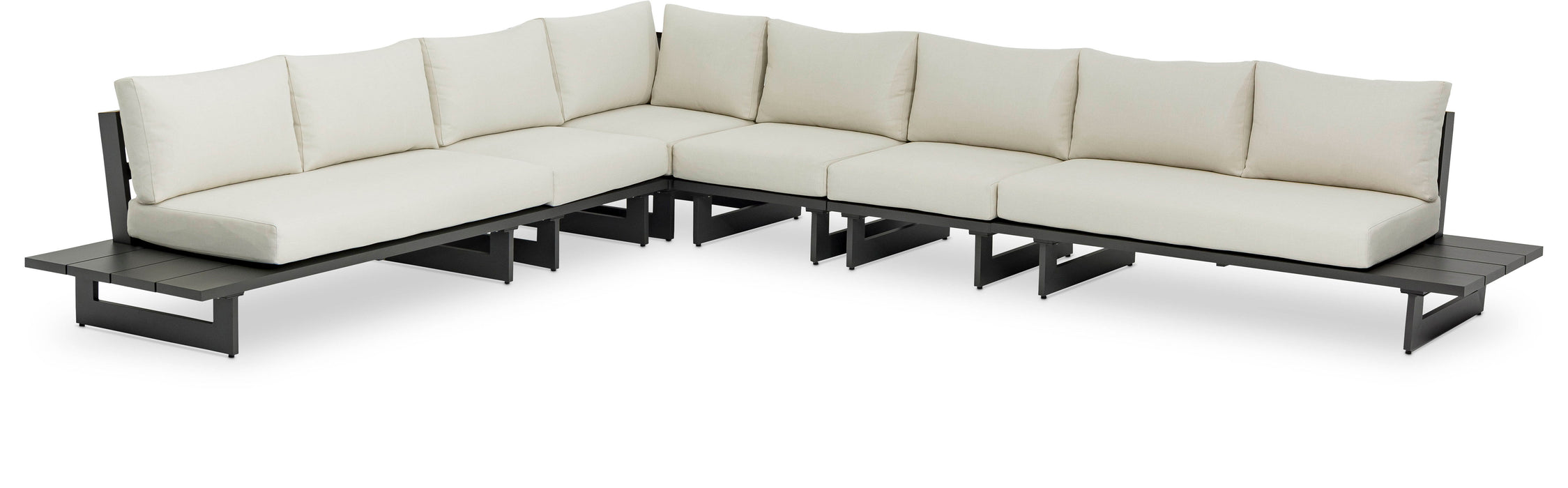Maldives - 6 Piece Water Resistant Outdoor Patio Modular Sectional With Gray Base - Simple Home Plus