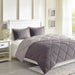 Larkspur - King 3M Scotchgard Diamond Quilting Reversible Down Alternative Comforter Set - Charcoal / Gray - Simple Home Plus