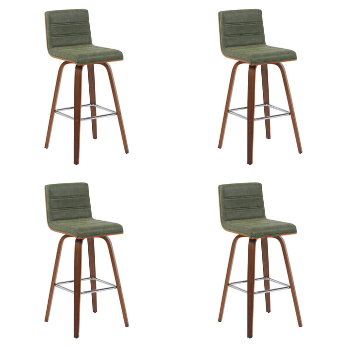 Vienna - Modern Swivel Bar Height Stool - Walnut Finished Wood Frame - Simple Home Plus