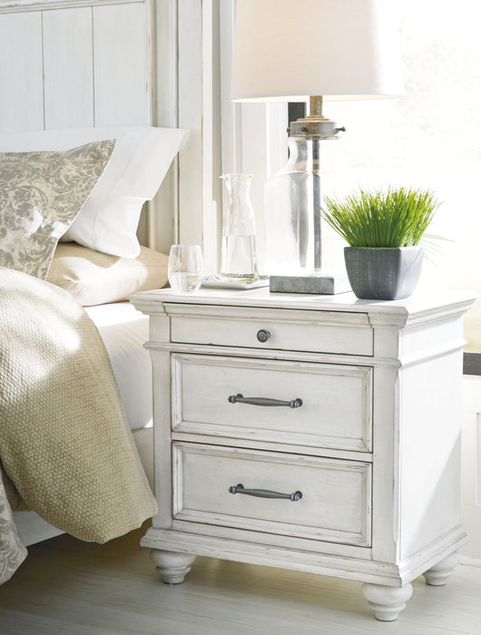 Kanwyn - Whitewash - Three Drawer Night Stand - Simple Home Plus