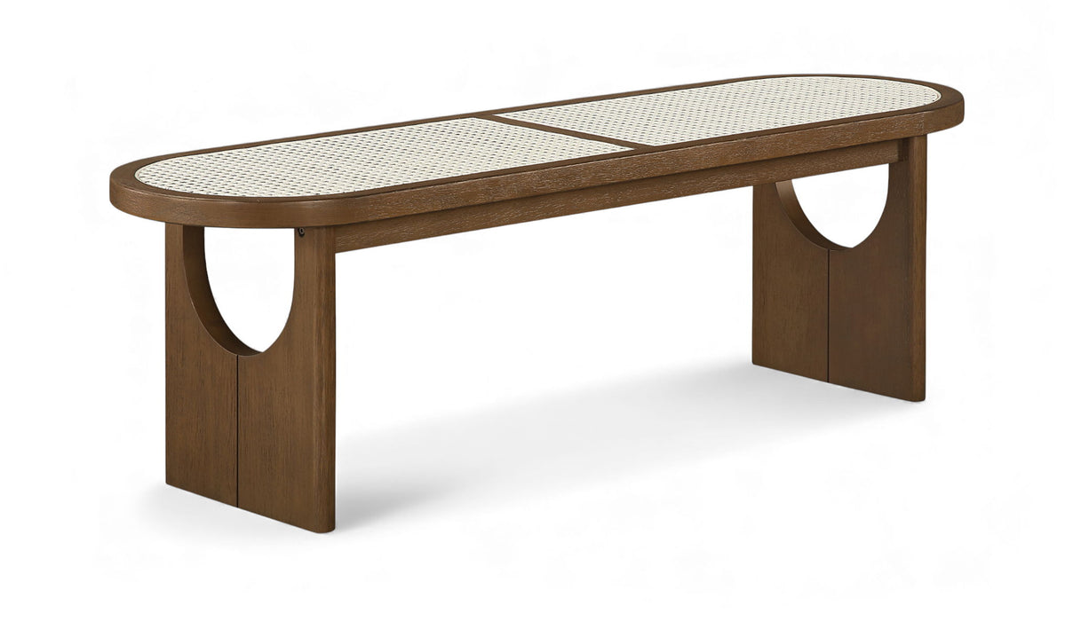 Canovia - Solid Wood And Faux Cane Bench - Simple Home Plus